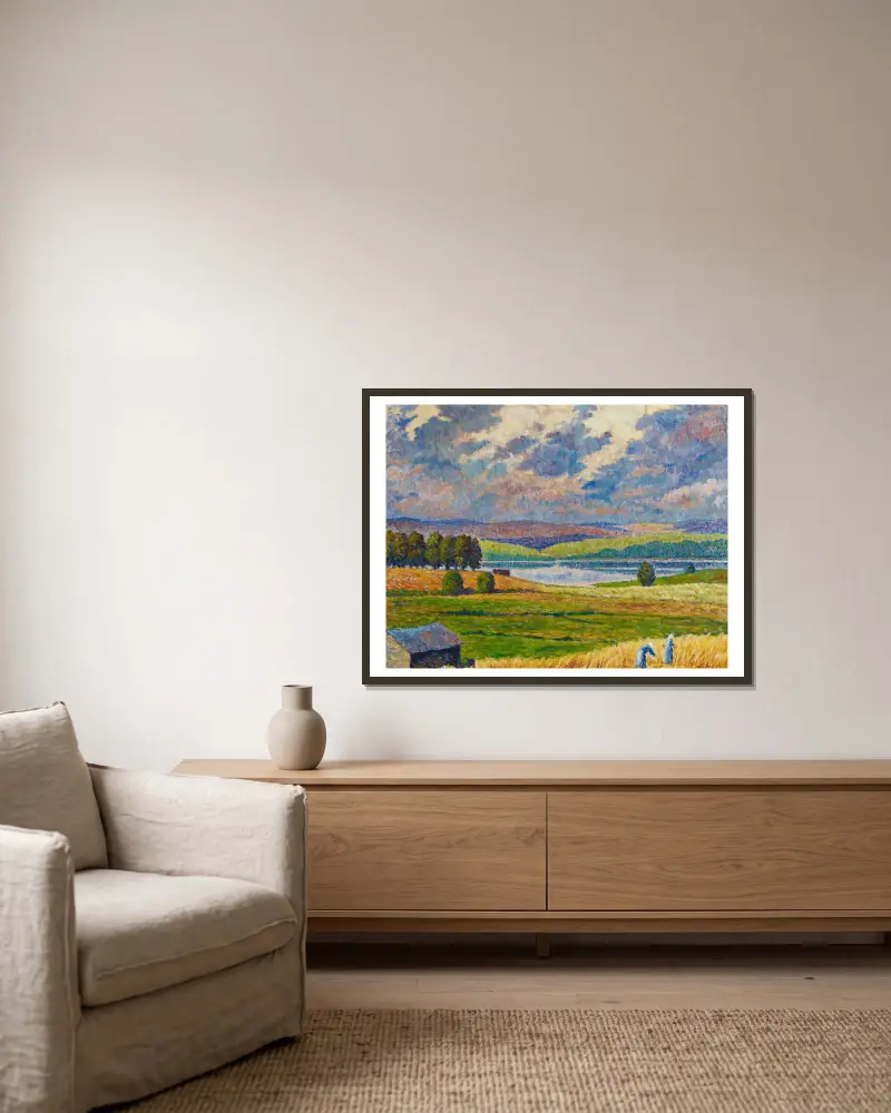 Landschaft aus Padasjoki von Alfred William Finch gerahmt an einer Wand