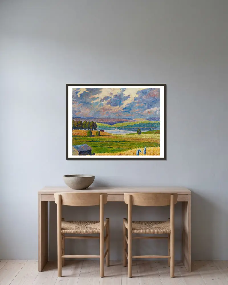 Landschaft aus Padasjoki von Alfred William Finch gerahmt an einer Wand