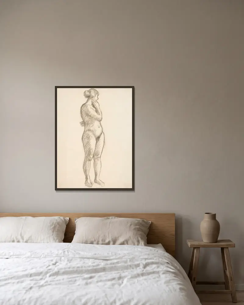 Stehende Frau von Alfred William Finch gerahmt an einer Wand