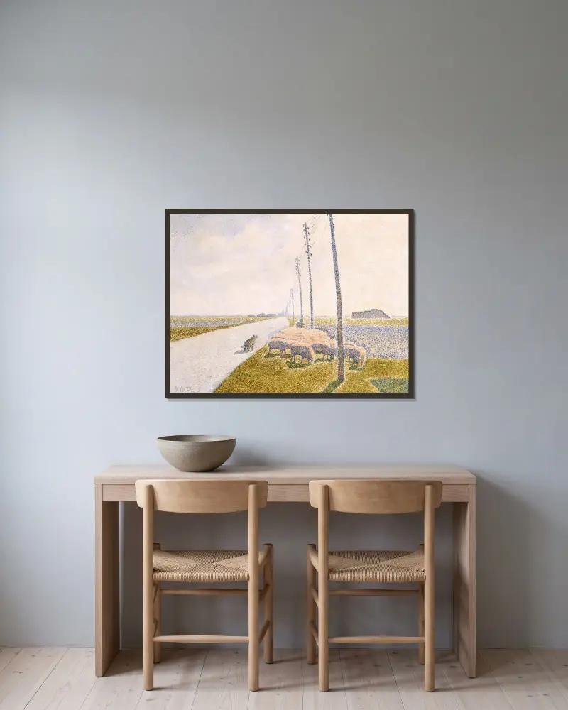 Vägen till Nieuport av Alfred William Finch inramad på en vägg