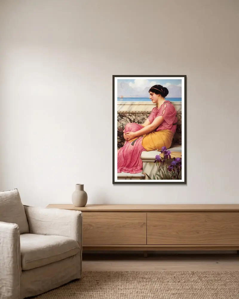 Frånvaro får hjärtat att växa av John William Godward inramad på en vägg