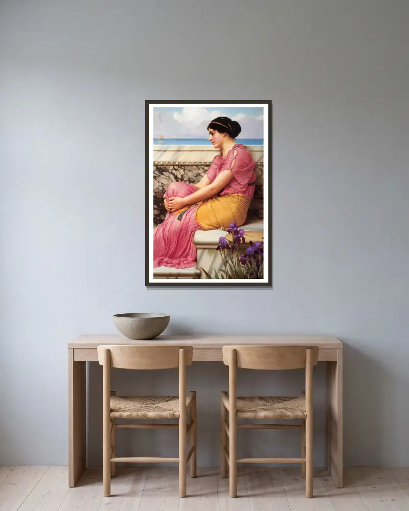 Frånvaro får hjärtat att växa av John William Godward inramad på en vägg