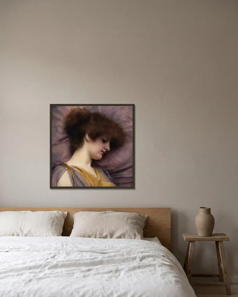 In Gedanken versunken von John William Godward gerahmt an einer Wand