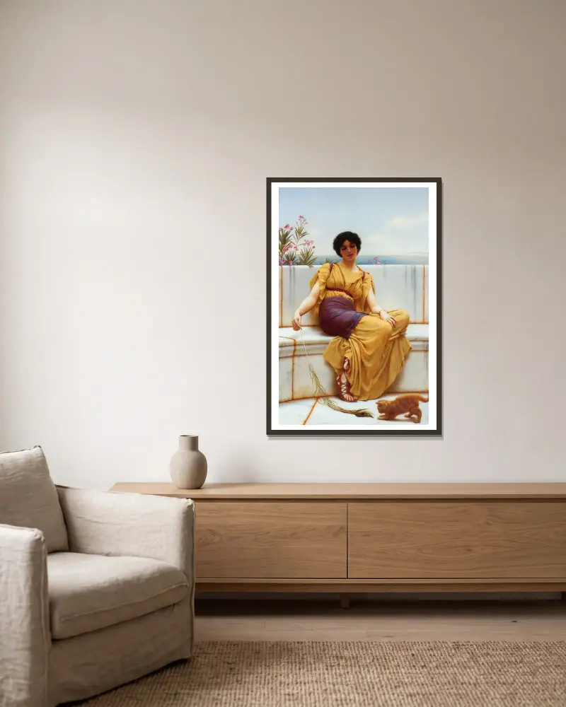 Bezczynność, John William Godward w ramie na ścianie