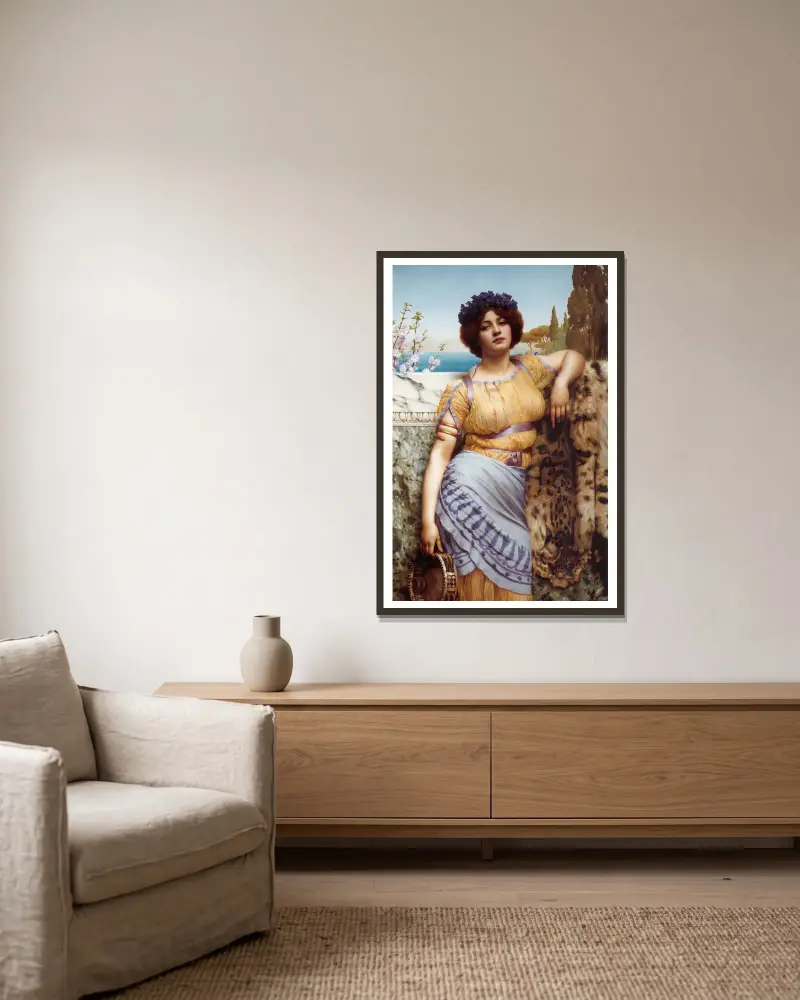 Iónská tanečnice, John William Godward v rámu na stěně