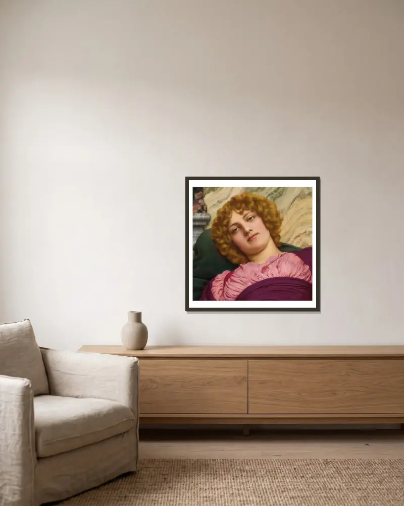 Myrhinna von John William Godward gerahmt an einer Wand