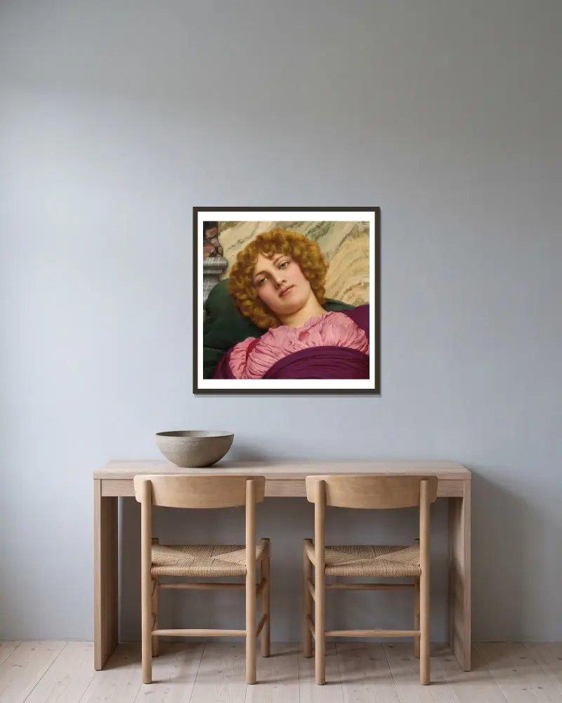 Myrhinna von John William Godward gerahmt an einer Wand