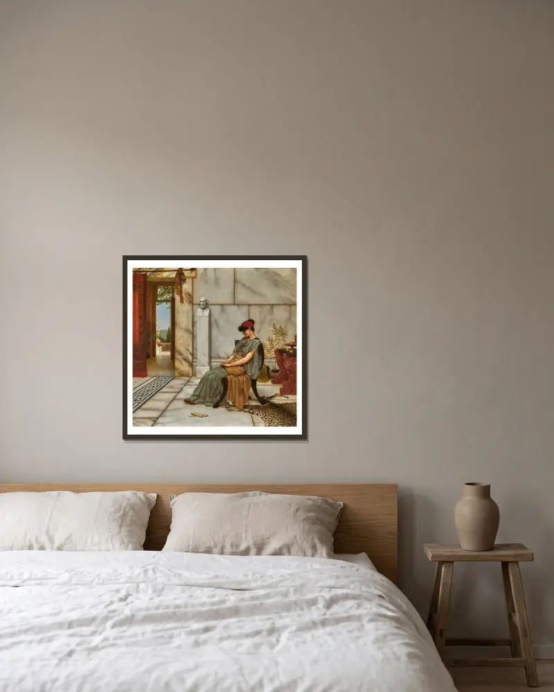Der Verlobungsring von John William Godward gerahmt an einer Wand
