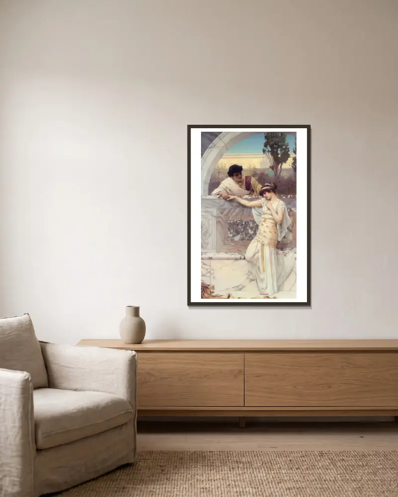 Ano nebo ne, datum, John William Godward v rámu na stěně