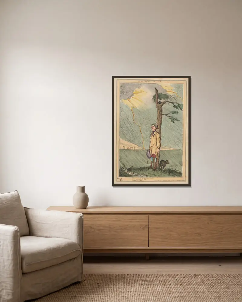 Ich hatte Glück, überhaupt einen Unterschlupf zu finden. von William Heath gerahmt an einer Wand