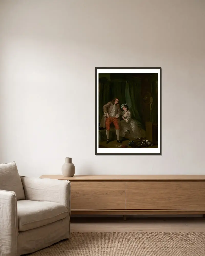 Nachher von William Hogarth gerahmt an einer Wand