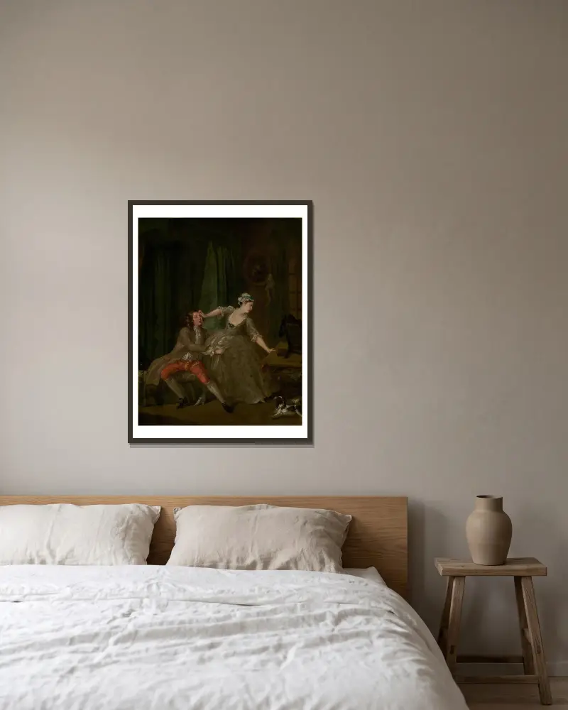 Vorher von William Hogarth gerahmt an einer Wand