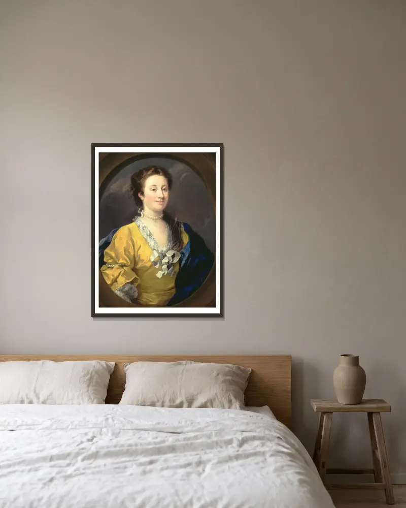 Portrait of a Lady av William Hogarth inramad på en vägg