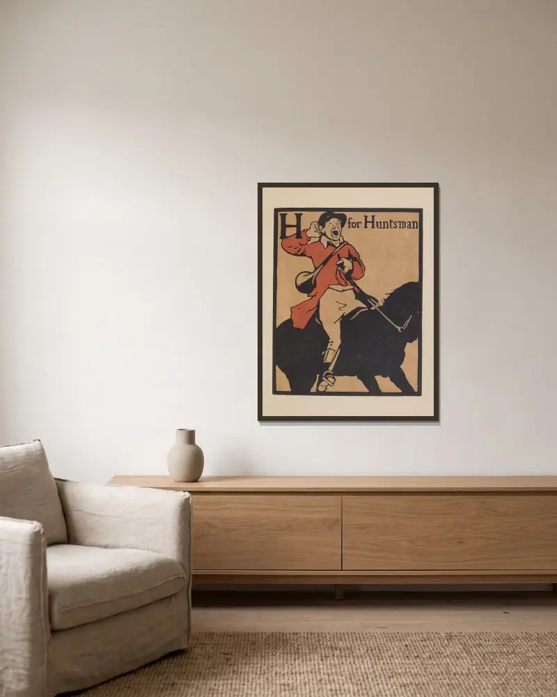 H für Huntsman von William Nicholson gerahmt an einer Wand