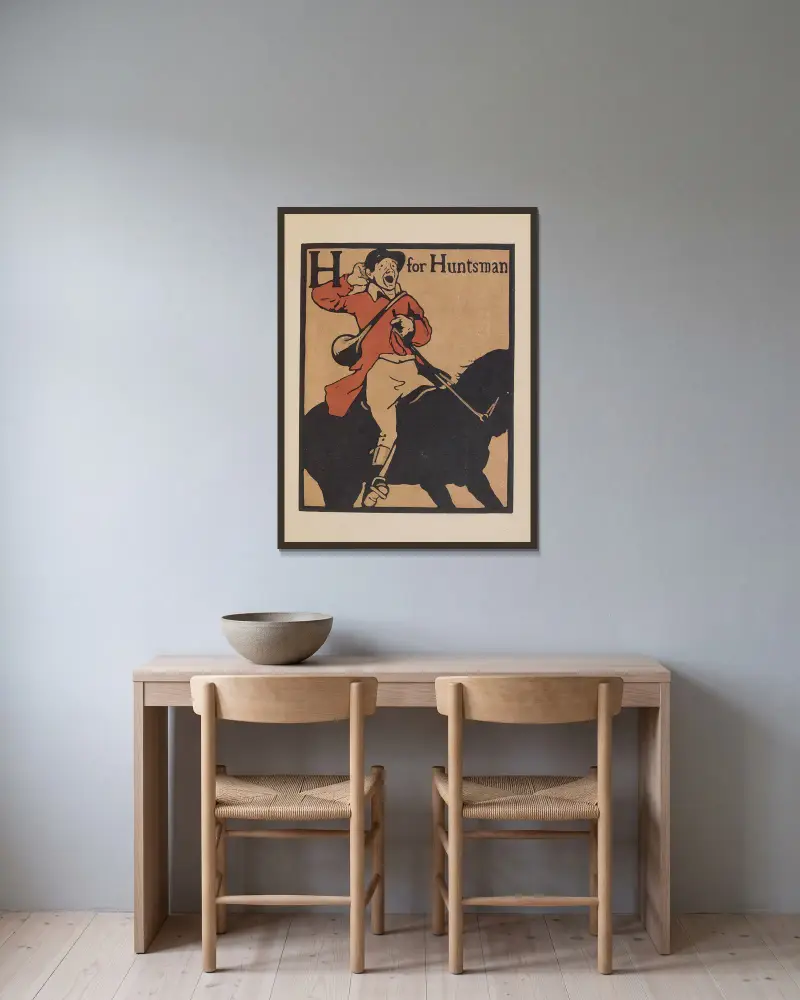 H für Huntsman von William Nicholson gerahmt an einer Wand