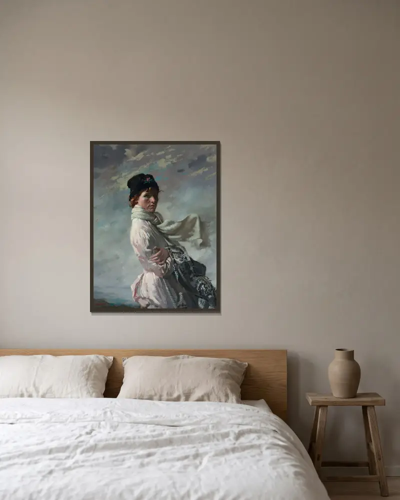 I Dublinviken; Porträtt av konstnärens hustru av William Orpen inramad på en vägg
