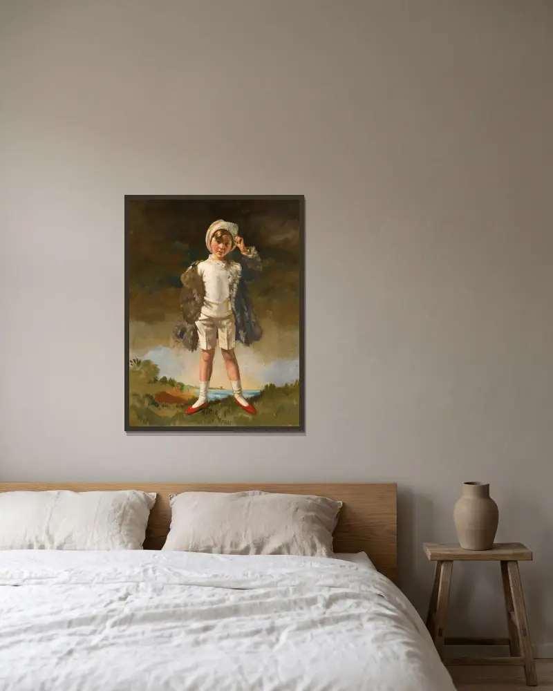 Noll; son till Oliver St. John Gogarty av William Orpen inramad på en vägg