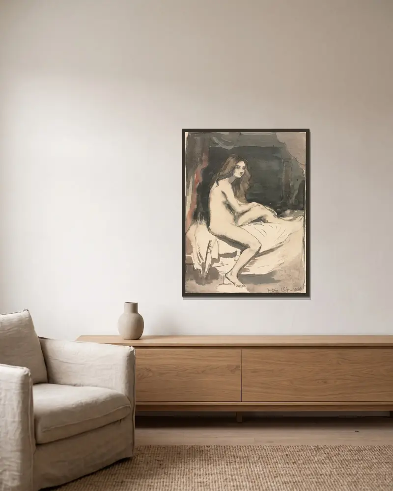 Aktstudie von William Orpen gerahmt an einer Wand