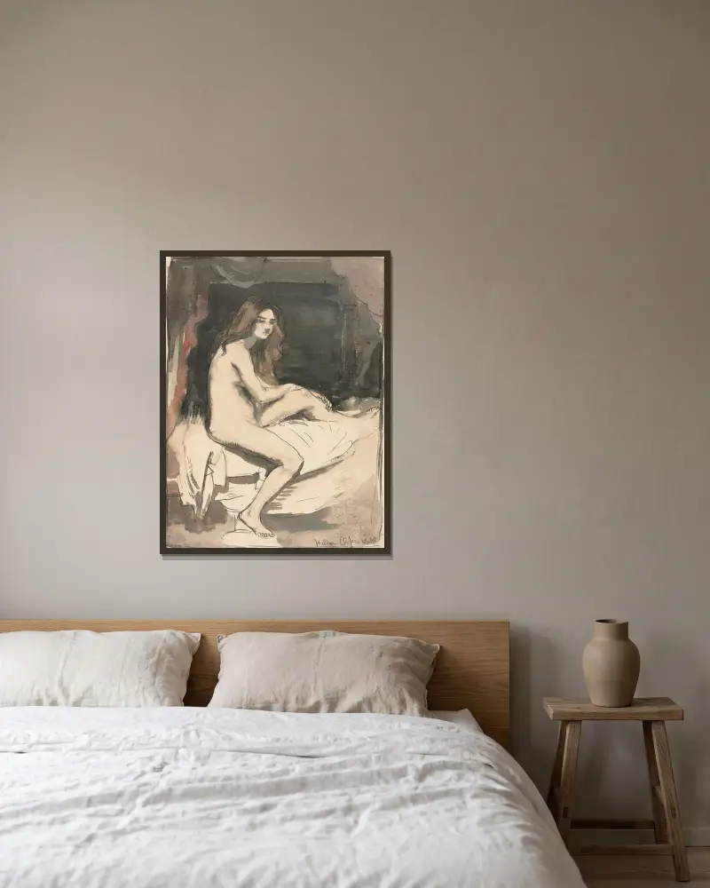 Aktstudie von William Orpen gerahmt an einer Wand