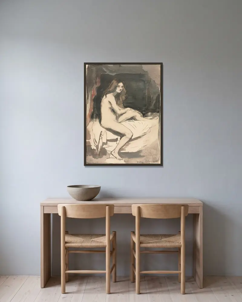 Aktstudie von William Orpen gerahmt an einer Wand