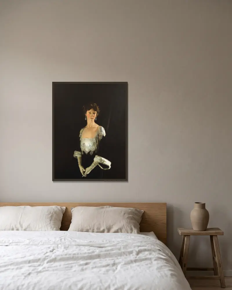 Porträtt av Rose, fjärde markisinnan av Headfort av William Orpen inramad på en vägg
