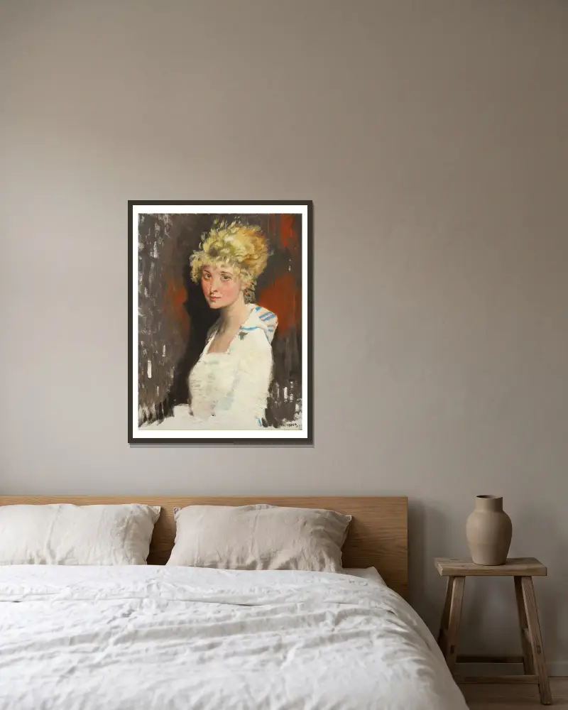 Das Modell des Künstlers, Yvonne von William Orpen gerahmt an einer Wand