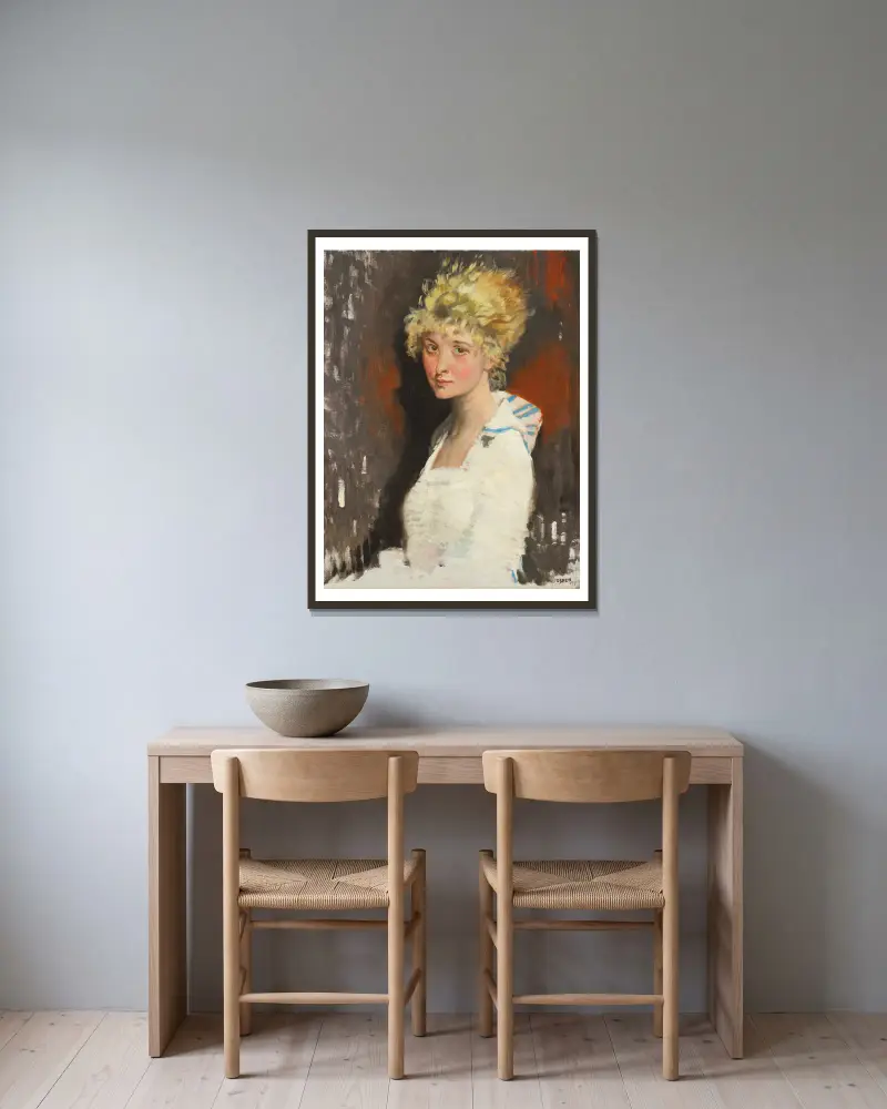 Das Modell des Künstlers, Yvonne von William Orpen gerahmt an einer Wand