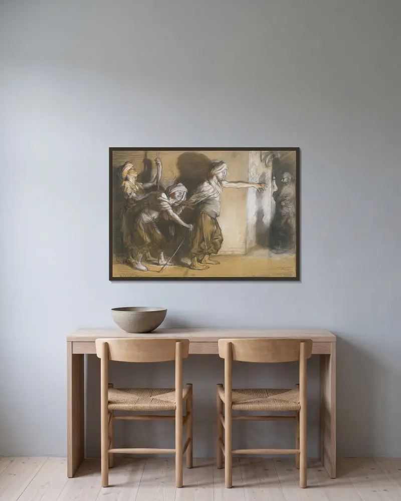 Trzej ślepcy (Baśnie z tysiąca i jednej nocy), William Orpen w ramie na ścianie