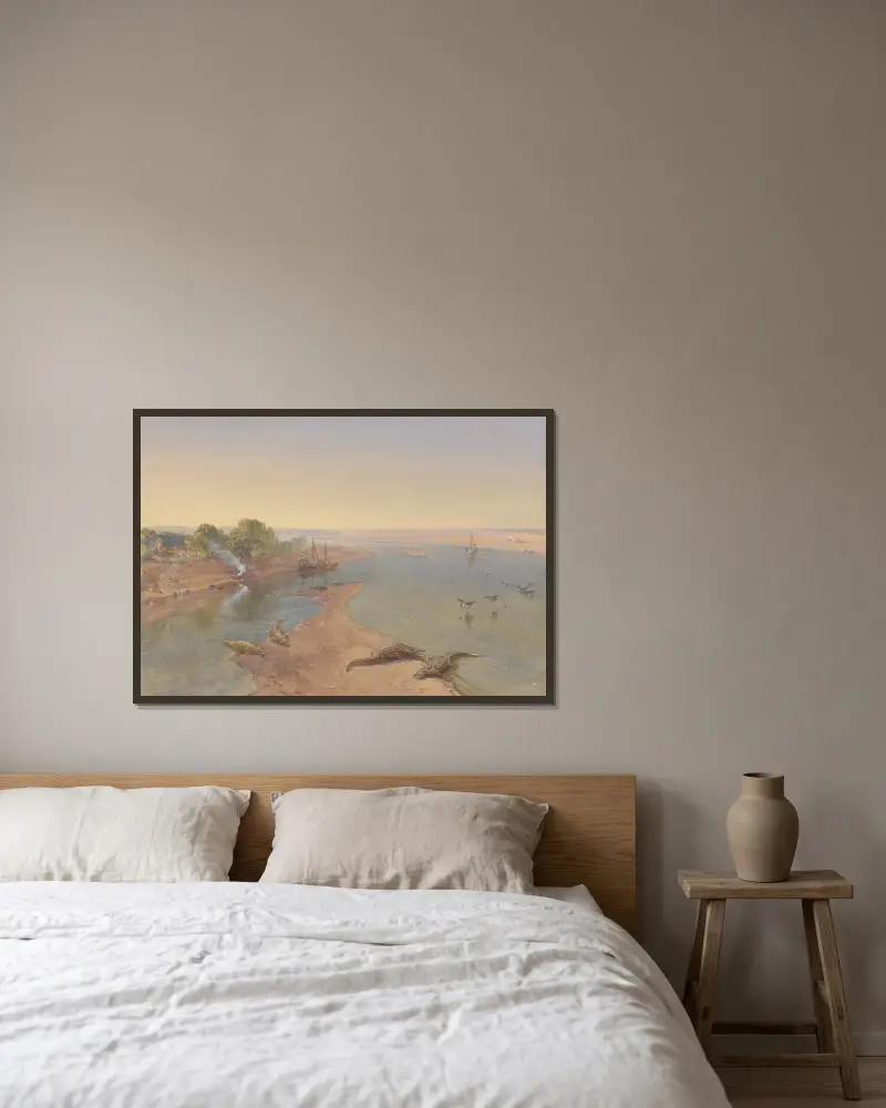 The Ganges av William Simpson inramad på en vägg