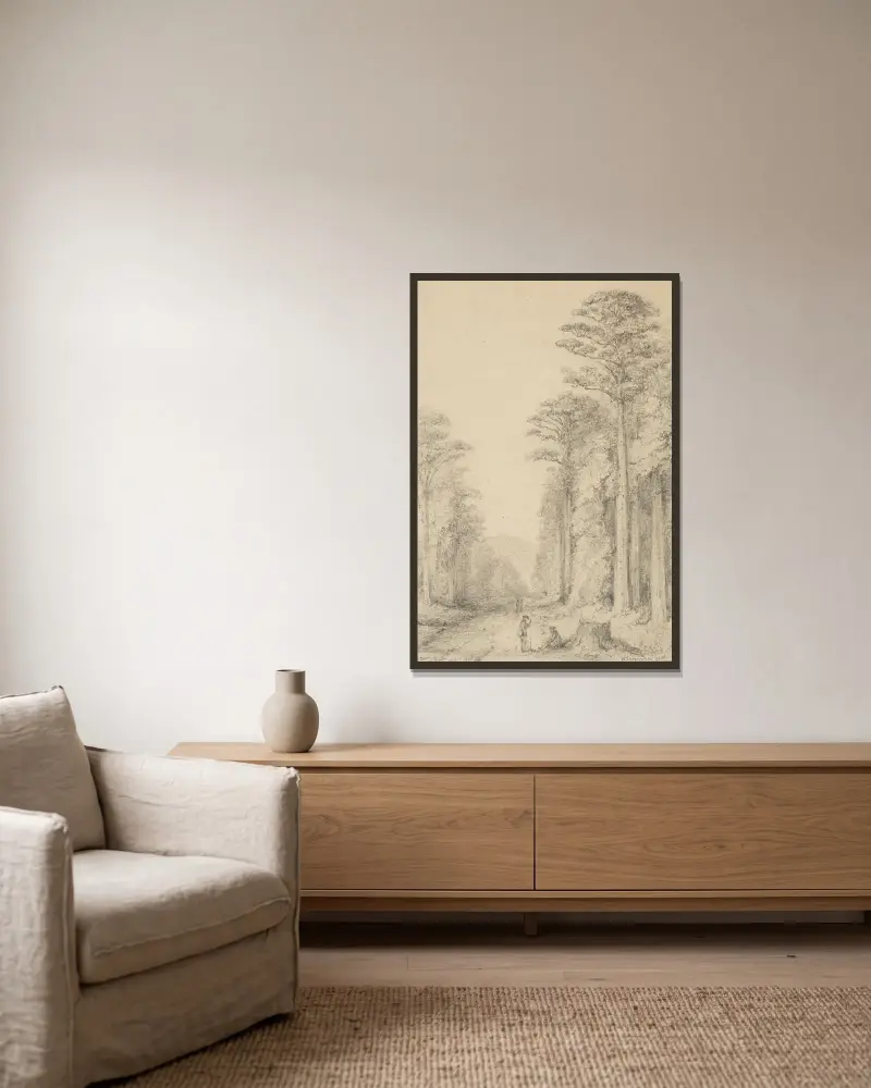 Totara Grove, Upper Hutt av William Swainson inramad på en vägg