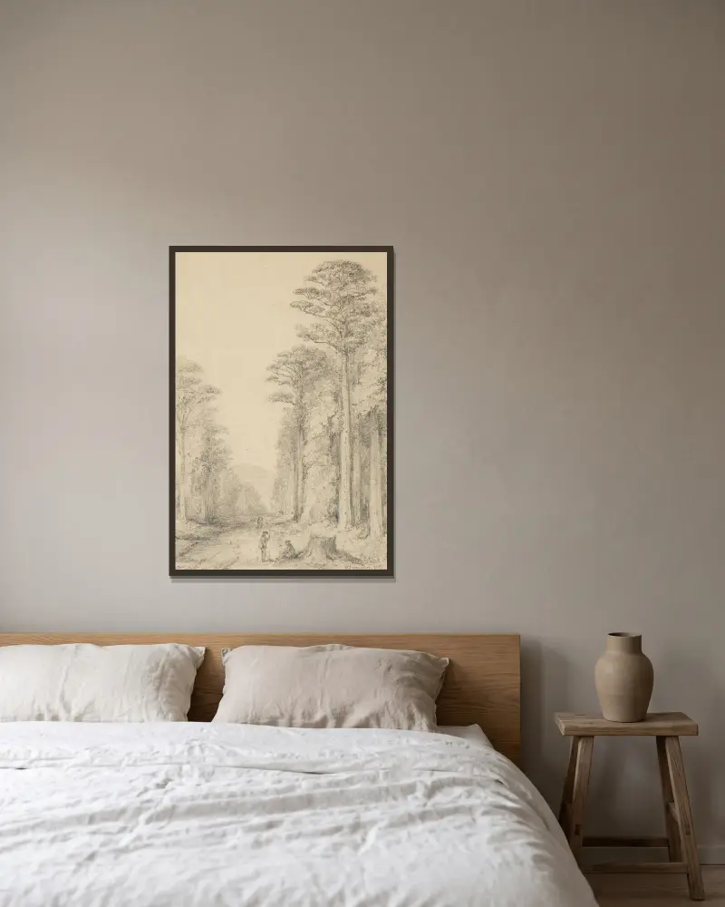 Totara Grove, Upper Hutt av William Swainson inramad på en vägg