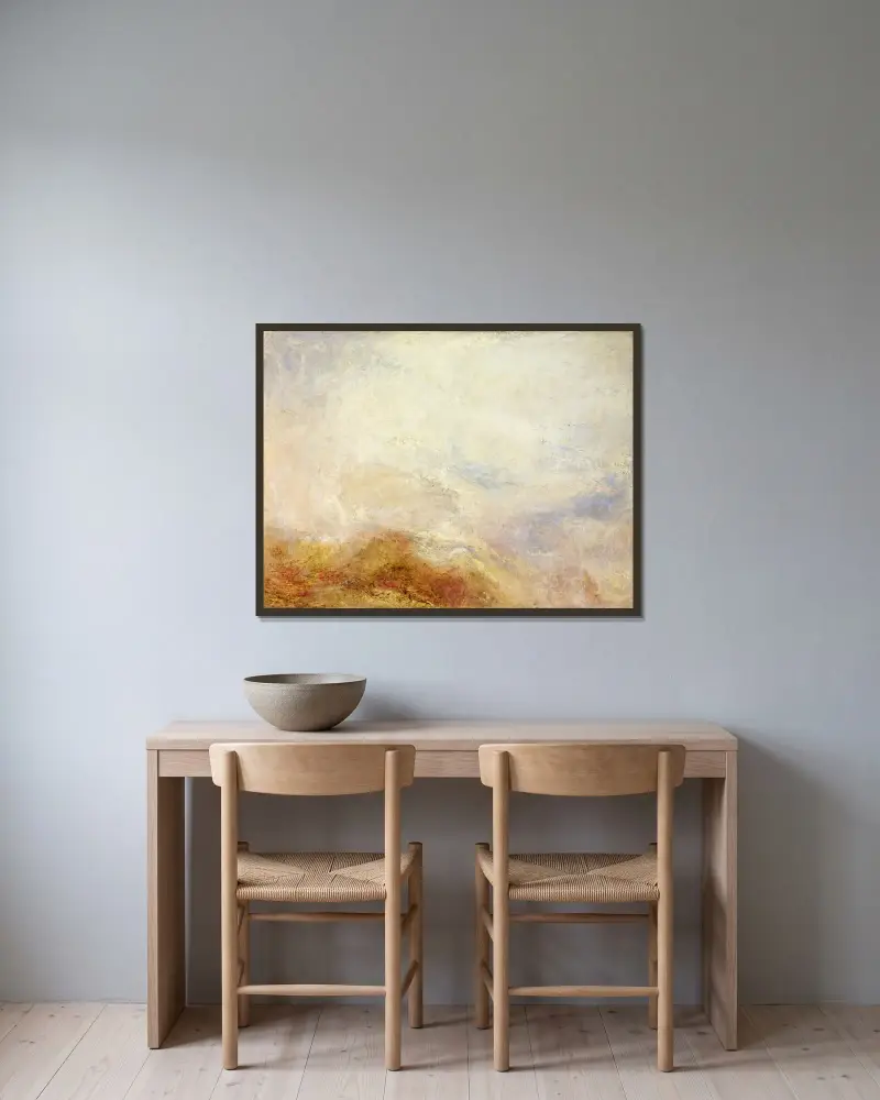 Gebirgslandschaft, Val d’Aosta von Joseph Mallord William Turner gerahmt an einer Wand