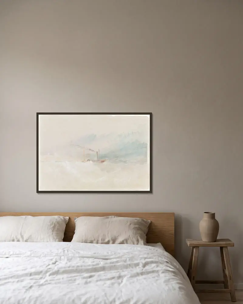 Ein Paketboot vor Dover von Joseph Mallord William Turner gerahmt an einer Wand