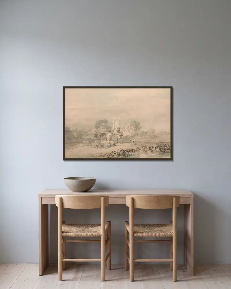 Herbstsaat von Joseph Mallord William Turner gerahmt an einer Wand