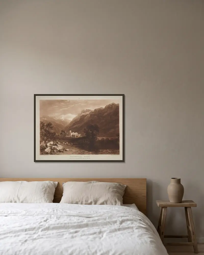 Bonneville, Savoy, Nr. 1 von Joseph Mallord William Turner gerahmt an einer Wand