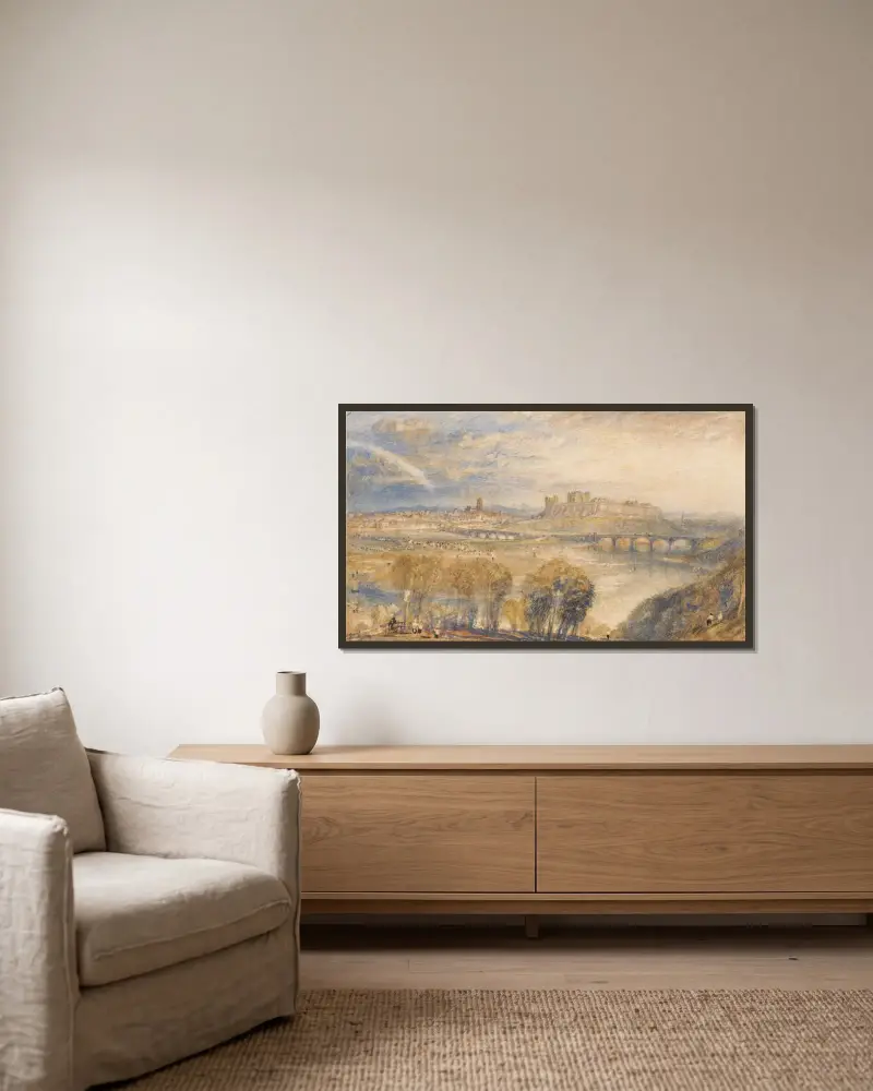 Carlisle av Joseph Mallord William Turner inramad på en vägg