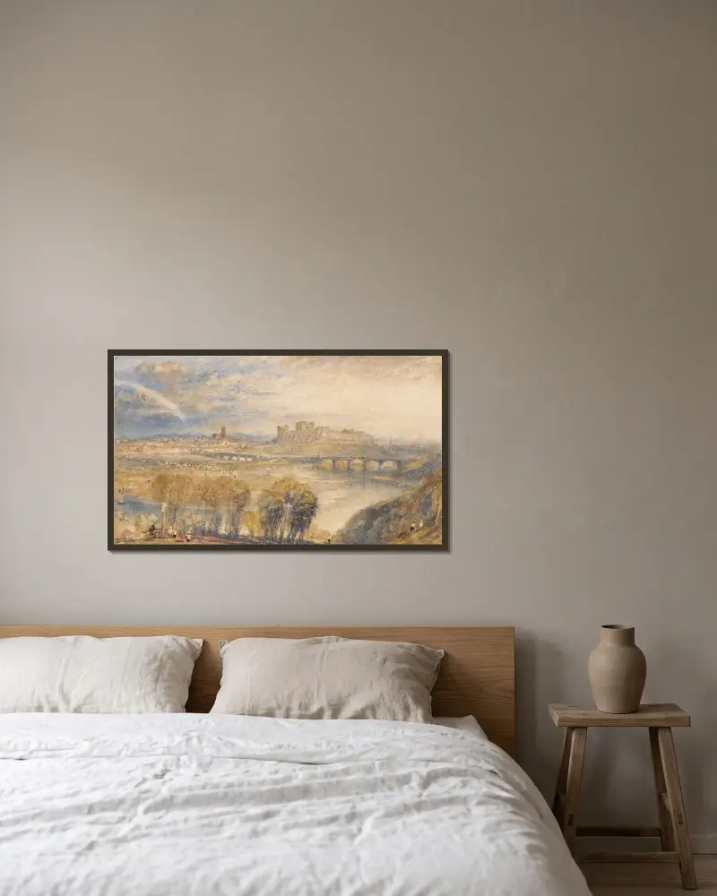 Carlisle av Joseph Mallord William Turner inramad på en vägg