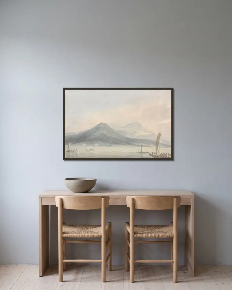 Från Isola Borromeo, Lago Maggiore av Joseph Mallord William Turner inramad på en vägg