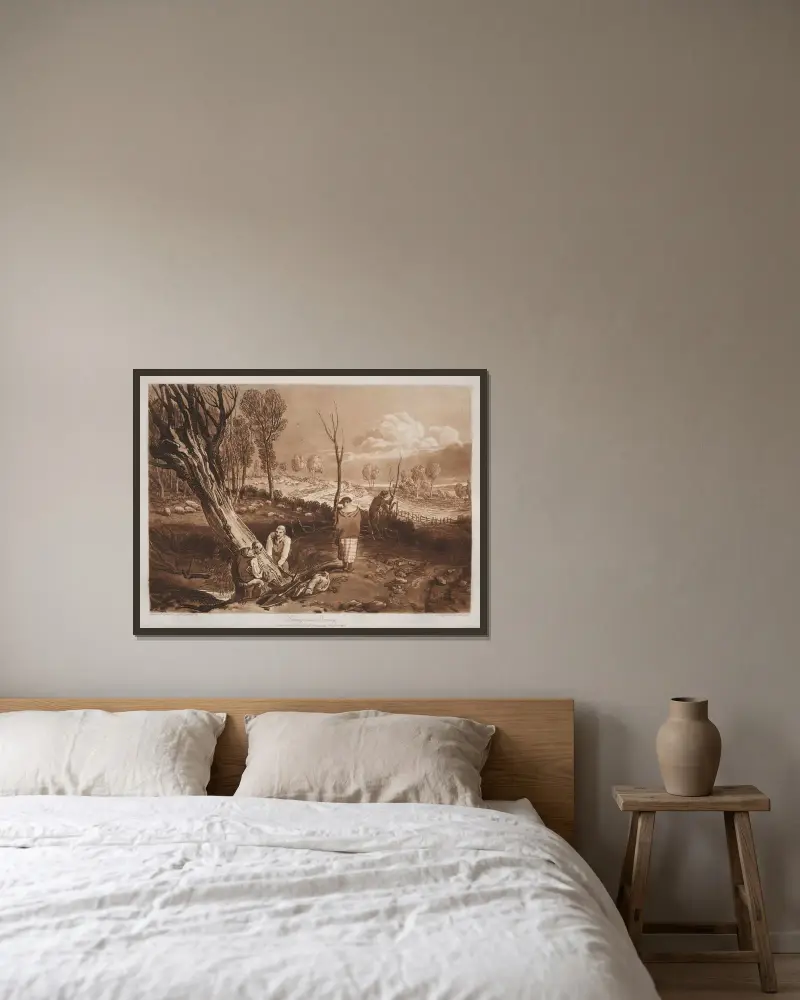 Hecken und Gräben von Joseph Mallord William Turner gerahmt an einer Wand