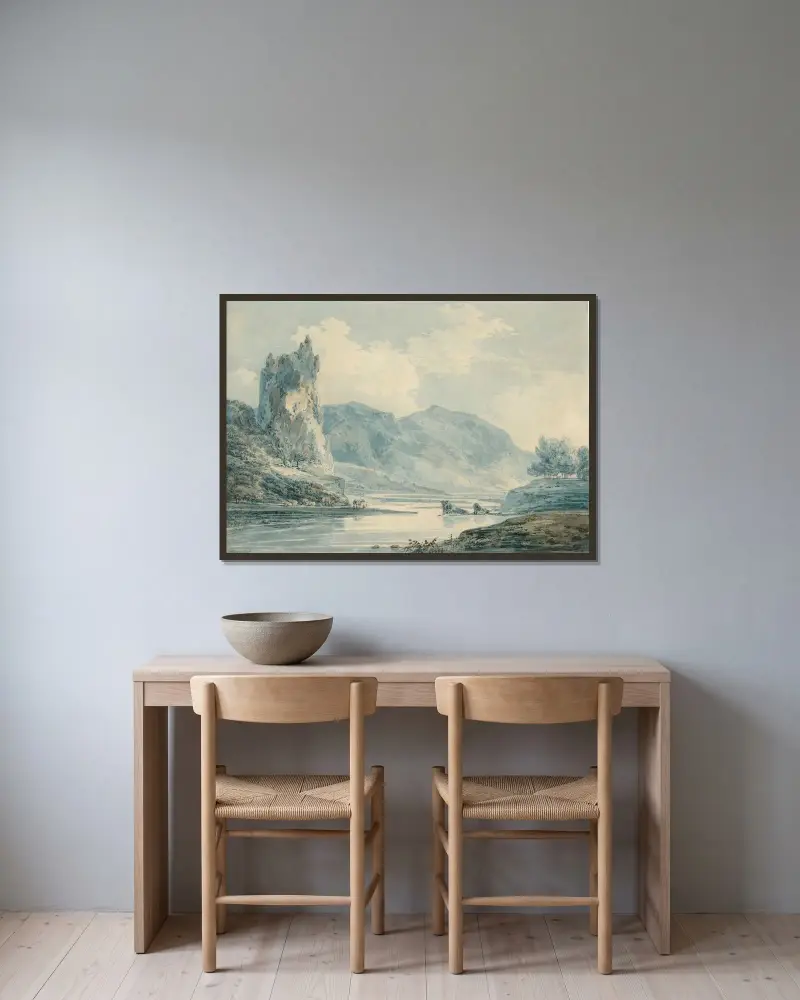 Ilam Rock, Dovedale, Derbyshire von Joseph Mallord William Turner gerahmt an einer Wand