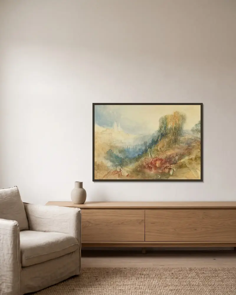 Lozanna od zachodu, Joseph Mallord William Turner w ramie na ścianie