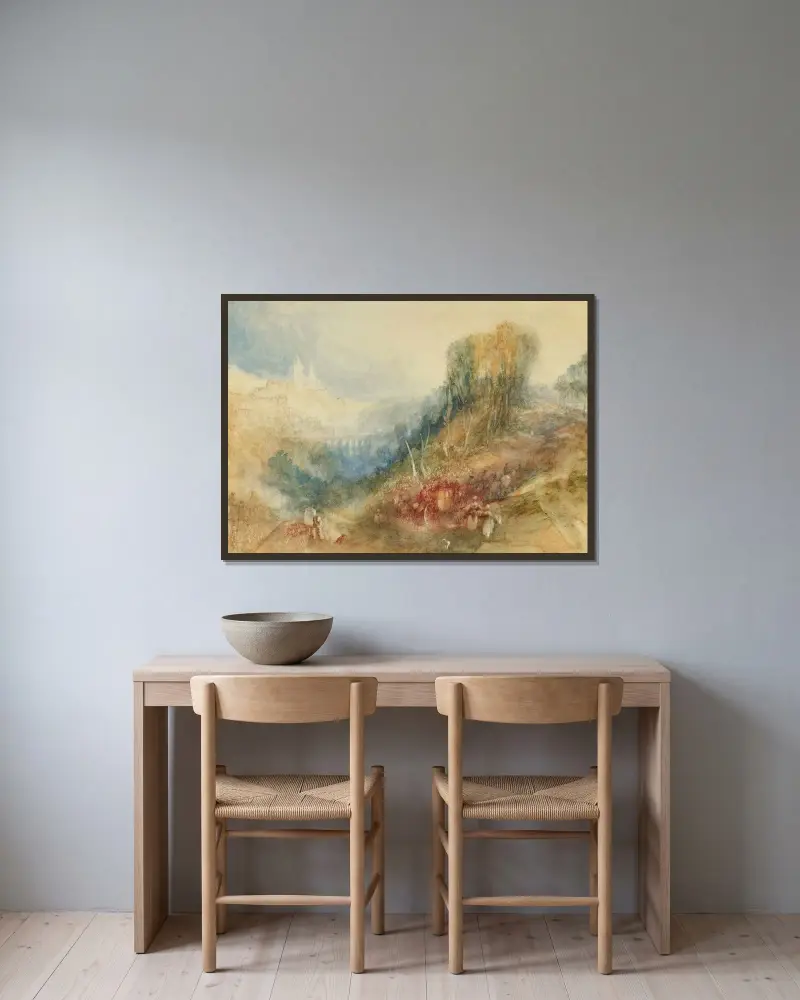 Lozanna od zachodu, Joseph Mallord William Turner w ramie na ścianie