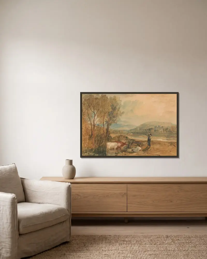 Lulworth Castle, Dorset av Joseph Mallord William Turner inramad på en vägg