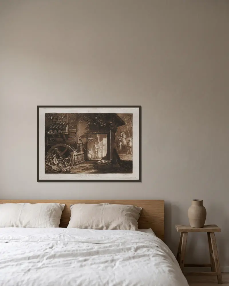 Pembury Mill, Kent, Joseph Mallord William Turner v rámu na stěně