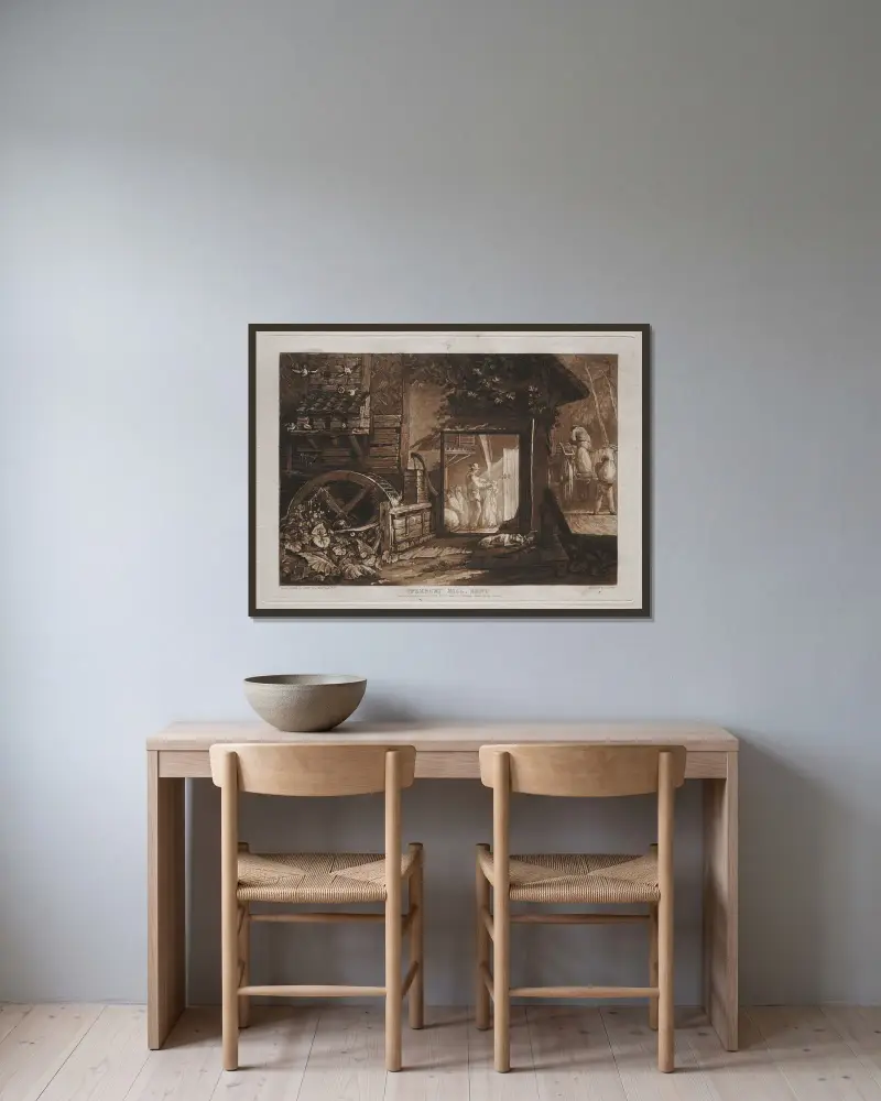Pembury Mill, Kent, Joseph Mallord William Turner v rámu na stěně