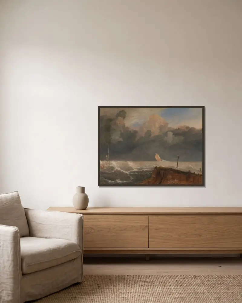 Port Ruysdael, Joseph Mallord William Turner v rámu na stěně