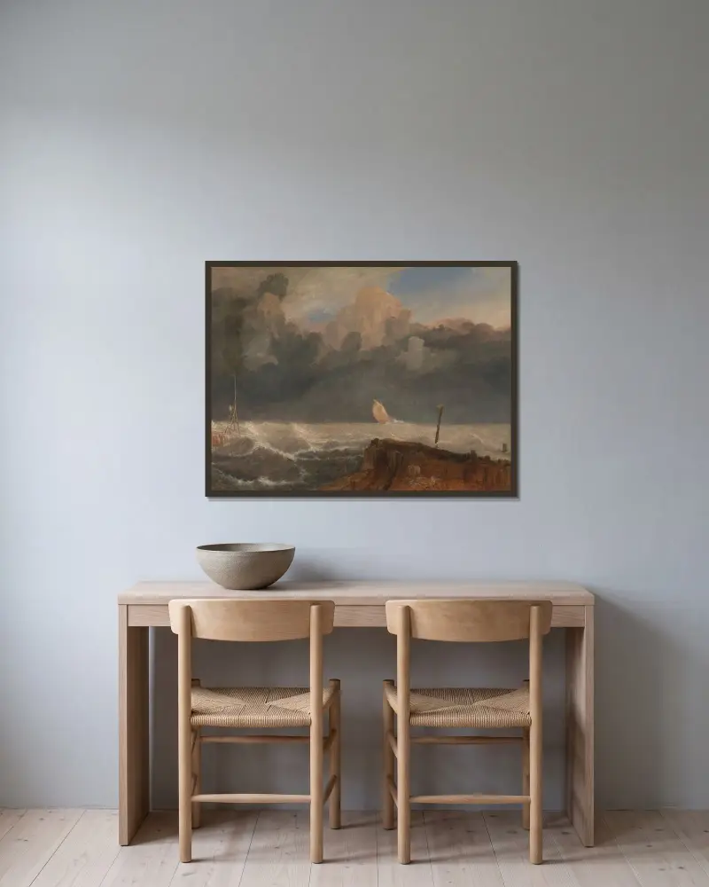 Port Ruysdael, Joseph Mallord William Turner v rámu na stěně