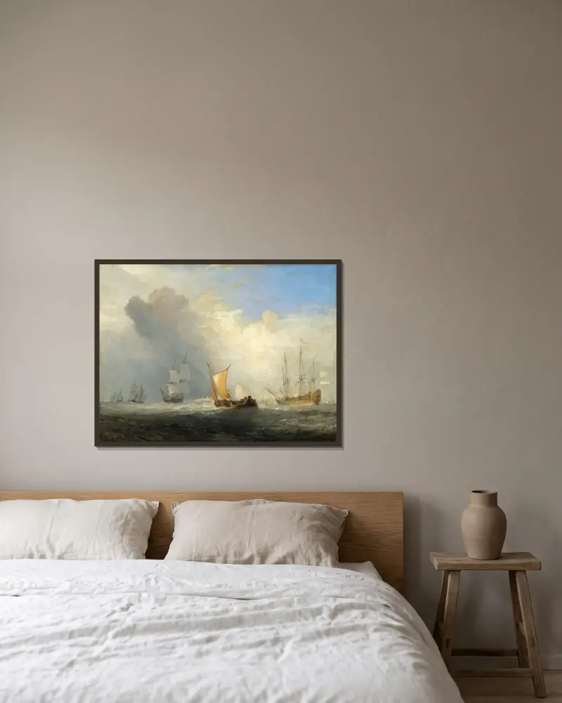 Rotterdam Ferry-Boat av Joseph Mallord William Turner inramad på en vägg