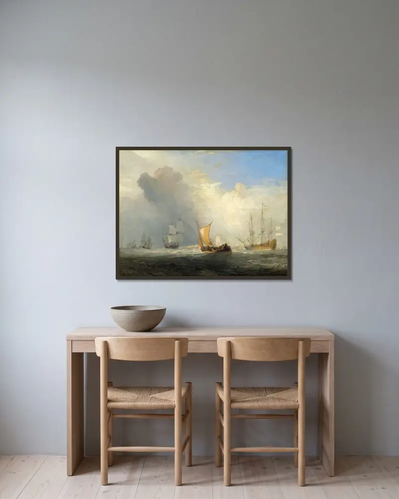 Rotterdam Ferry-Boat av Joseph Mallord William Turner inramad på en vägg
