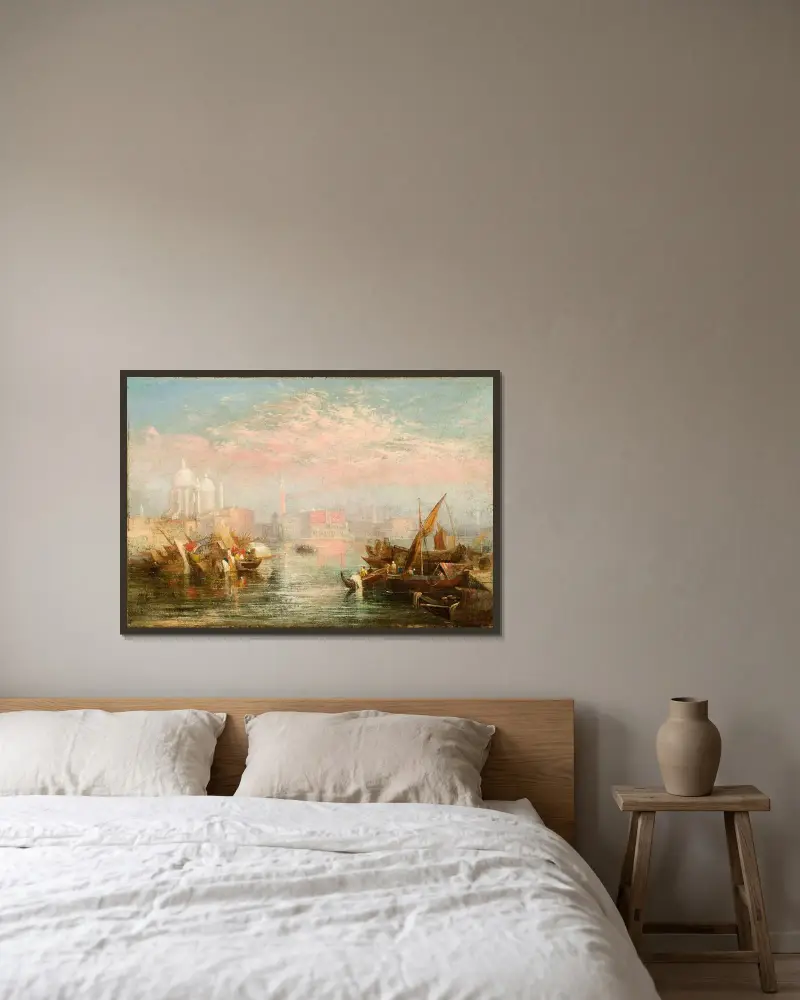 Seascape av Joseph Mallord William Turner inramad på en vägg